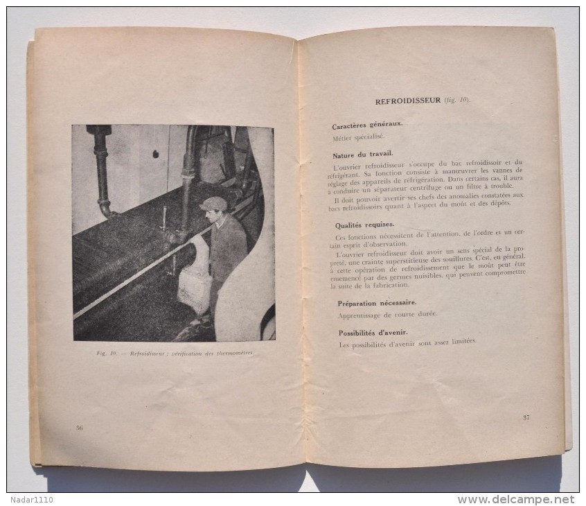 Bière : INDUSTRIE de la BRASSERIE - Brochure Education Professionnelle année 1952
