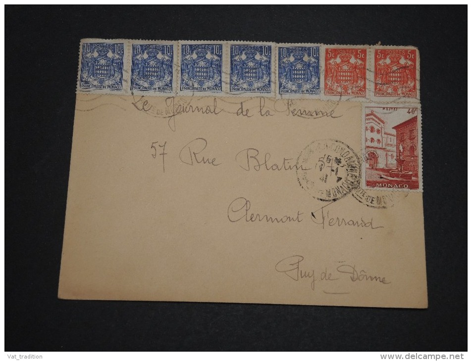 MONACO - Enveloppe Pour Clermont Ferrand En 1941, Affranchissement Plaisant - A Voir - L 4797 - Cartas & Documentos