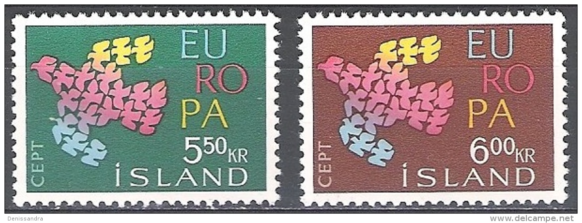 Island 1961 Michel 354 - 355 Neuf ** Cote (2013) 1.50 Euro Europa CEPT Oiseau - Neufs