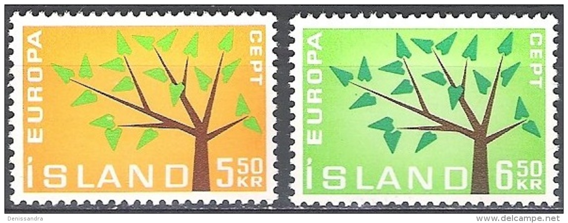 Island 1962 Michel 364 - 365 Neuf ** Cote (2013) 1.25 Euro Europa CEPT Arbre - Ongebruikt