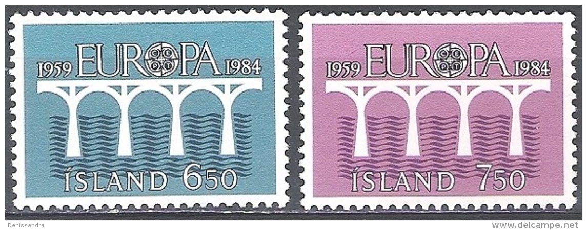 Island 1984 Michel 614 - 615 Neuf ** Cote (2013) 4.05 Euro 25 Ans Europa CEPT Pont - Unused Stamps