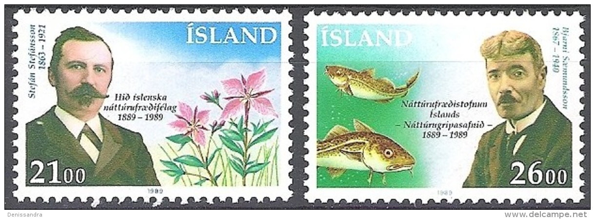 Island 1989 Michel 710 - 711 Neuf ** Cote (2013) 2.00 Euro 100 Ans Organisation De Nature - Ongebruikt