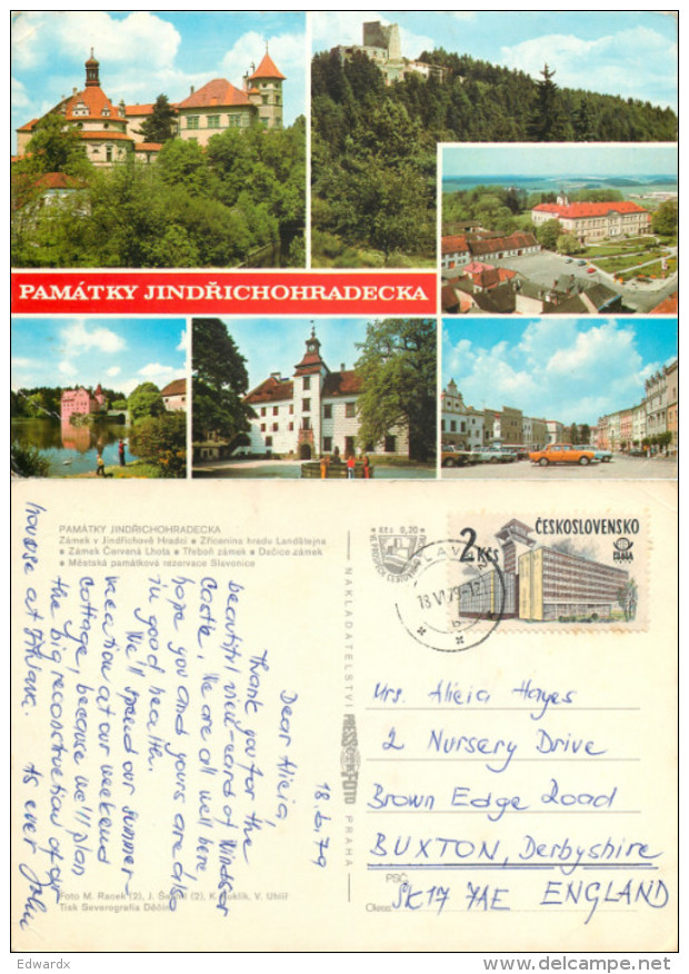 Pamatky Jindrichohradecka, Czech Republic Postcard Posted 1979 Stamp - Czech Republic