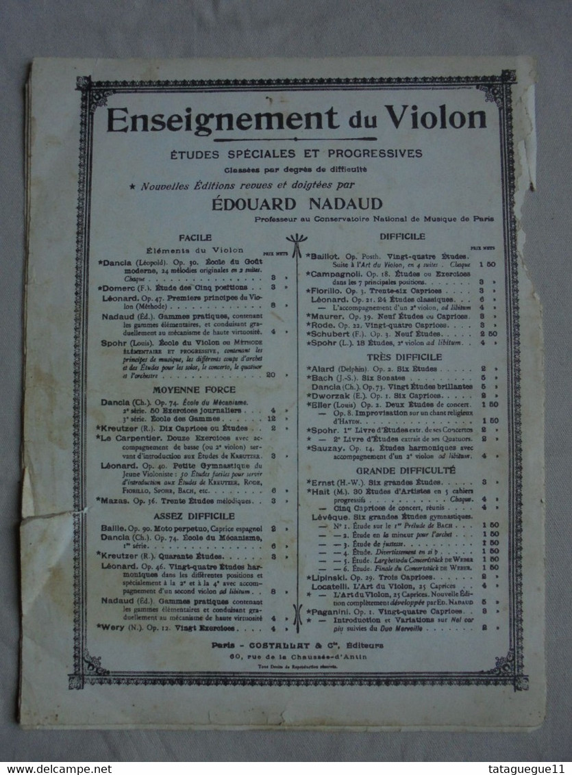Ancien - Partition VIOTTI 13ème Concerto Premier solo pour Violon par E. NADAUD
