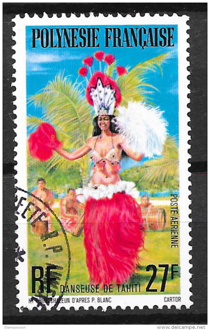 Polynésie 1977 - N° YT  PA 124, Oblitéré, Used - Danseuse, - Used Stamps