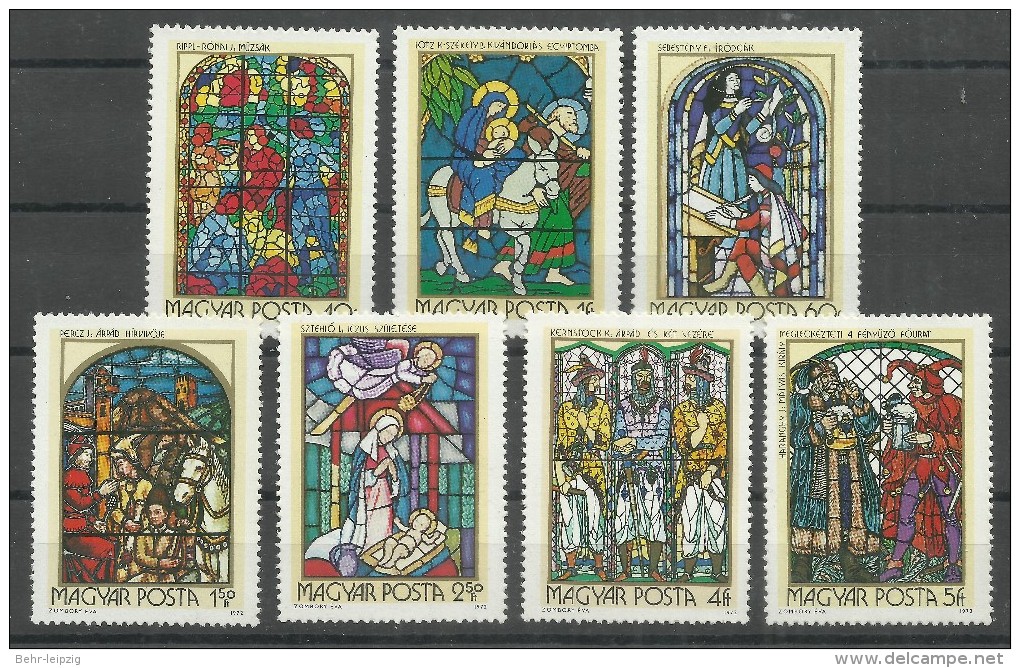 Ungarn 2817-23A " Satz Mit 7 Briefmarken Kpl. Zu Glasmalereien Ungarns",postfrisch Mi.: 4,50 &euro; - Ungebraucht