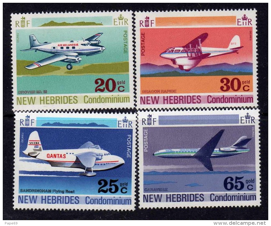 Nouvelles Hébrides  N° 322 / 25 XX Avions Divers Légende Anglaise,  Les 4 Valeurs Sans Charnière, TB - Unused Stamps