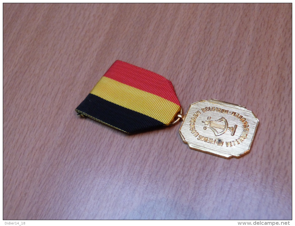 9 MEDAILLES D´HONNEUR HARMONIE MUSICALE DE BELGIQUE. . MEDAILLE METAL ET EMAIL GRAND FEU.