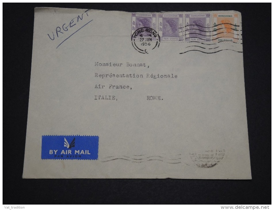 GRANDE BRETAGNE / HONG KONG - Enveloppe Pour L ' Italie En 1956, Affranchissement Plaisant - A Voir - L 4821 - Briefe U. Dokumente