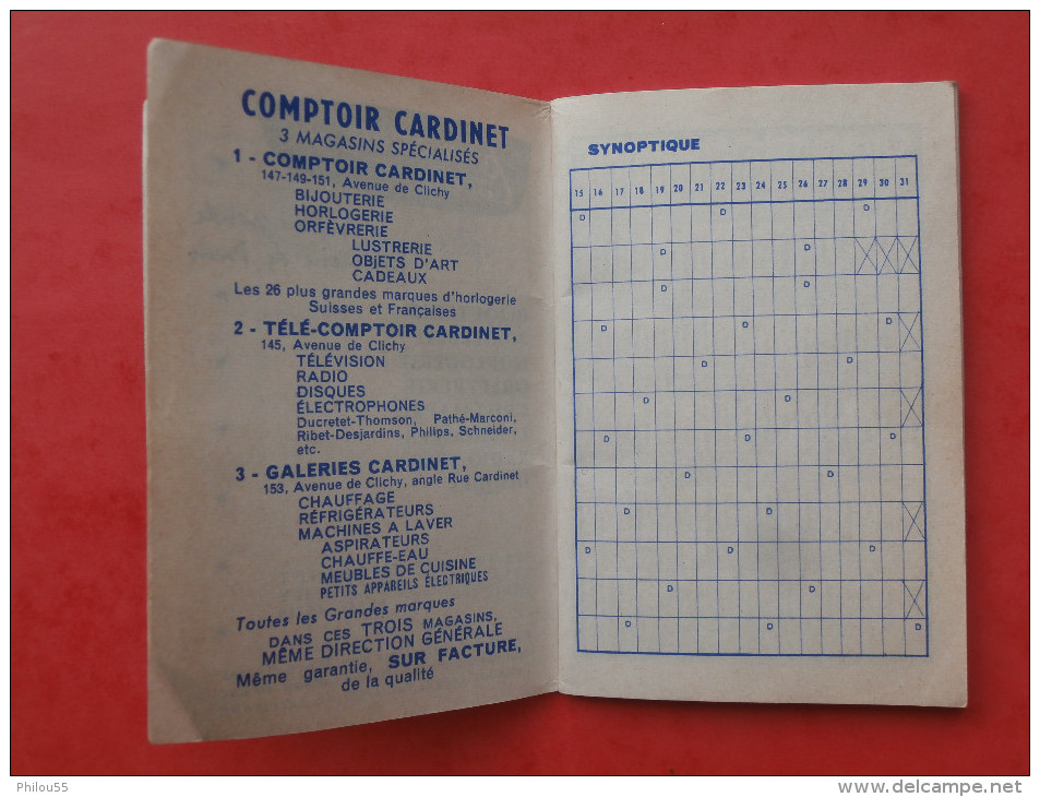 55 BELLEVILLE   1961  Petit Carnet Calendrier ORPHELINAT DES CHEMINS DE FER FRANCAIS SNCF Edmond FLAMAND - Kleinformat : 1961-70