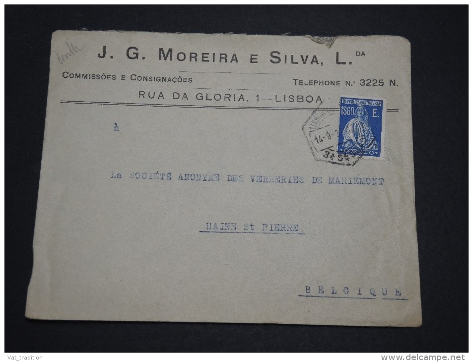 PORTUGAL - Enveloppe Commerciale De Lisbonne Pour La Belgique En 1927 - A Voir - L 4826 - Lettres & Documents