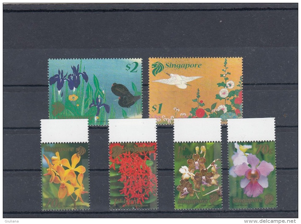 Singapore 2006 -  6 Stamps** 40° Ann.Relaz. Diplomatiche C/ Giappone   - Orchidee - Orchideen