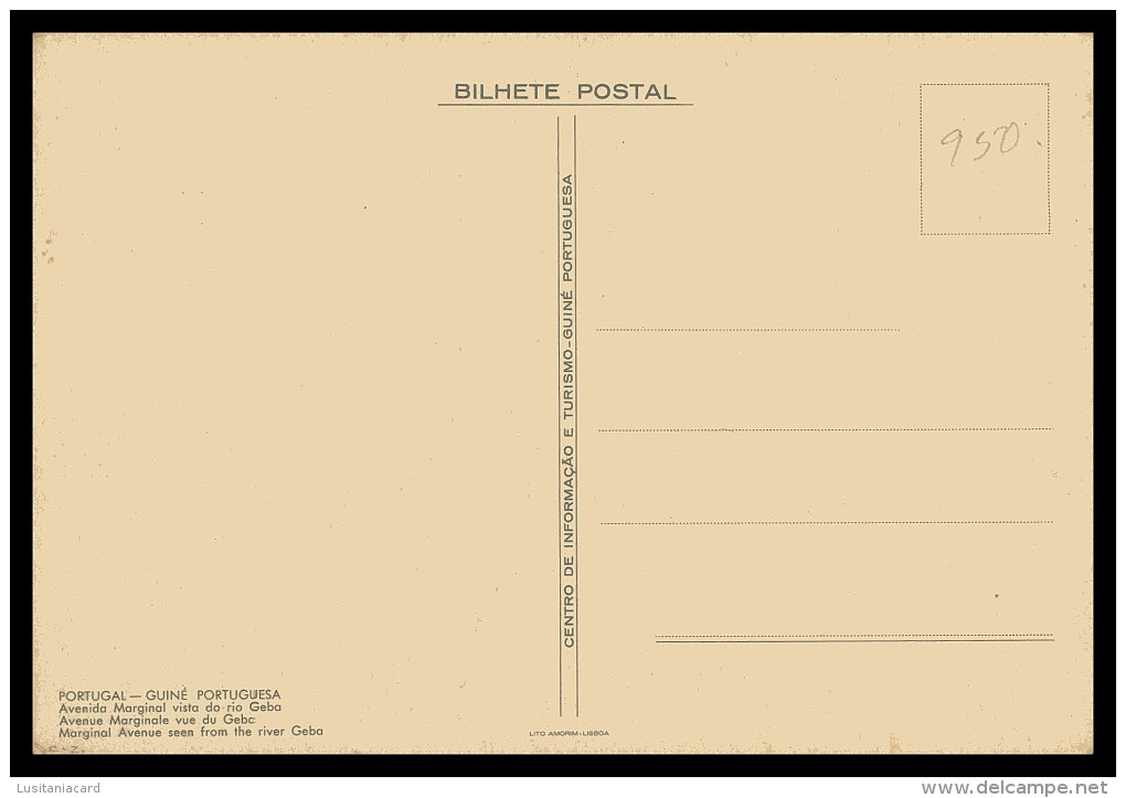 GUINÉ-BISSAU - Avenida Marginal Vista Do Rio Geba ( Ed. Central De Informação E Turismo) Carte Postale - Guinea Bissau