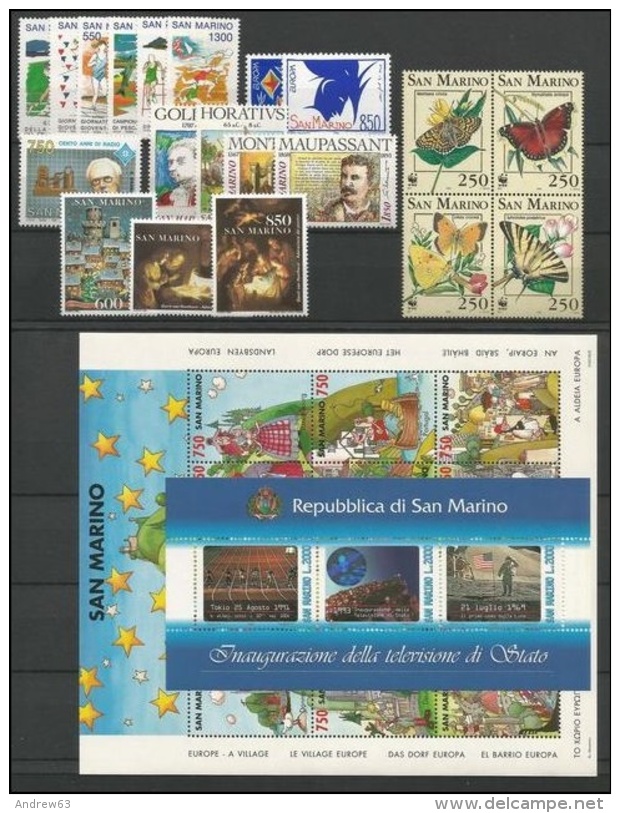 SAN MARINO - 1993 - Annata Completa - 20 Valori + 2 BF - Year Complete ** MNH/VF - Annate Complete