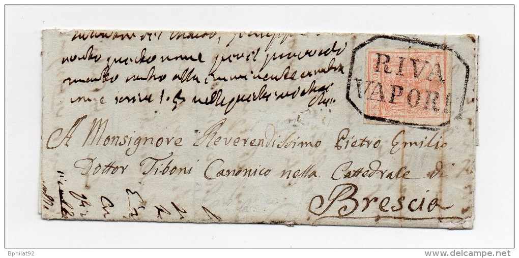 !!! CACHET MARITIME RIVA VAPORI SUR LETTRE POUR BRESCIA - Poststempel