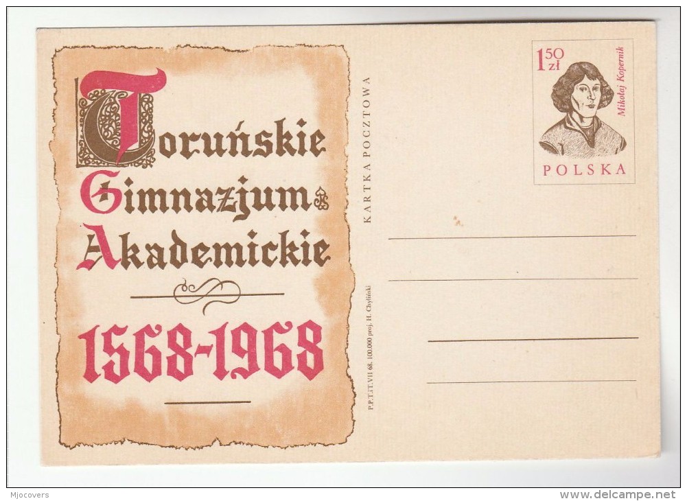 1968 POLAND Postal STATIONERY Card NICOLAUS COPERNICUS Stamps Astronomy - Astronomy