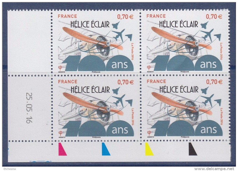 = Hélice Eclair 100 Ans Timbre En Coin De Feuille Daté 25.05.16 N°5085 X4 - 2010-2019