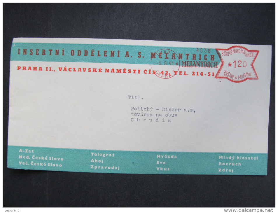 BRIEF Praha Melantrich 1941  Frankotype Freistempel Postfreistempel  /// R7487 - Briefe U. Dokumente