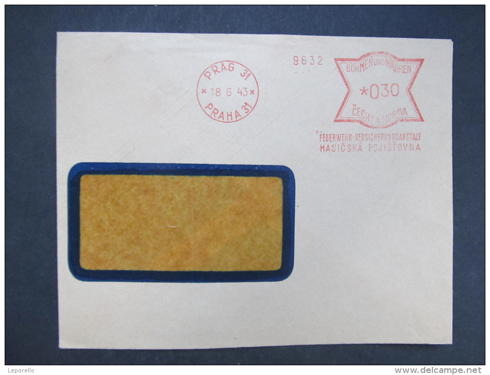 BRIEF Praha Feuerwehr 1943  Frankotype Freistempel Postfreistempel  /// R7499 - Briefe U. Dokumente