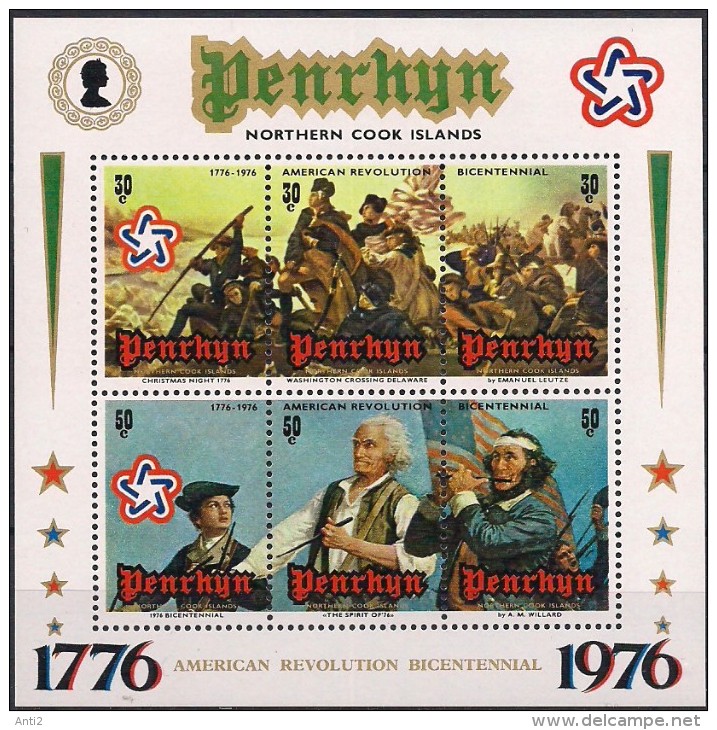 Penrhyn 1976 200 Years Of Independence Of The United States Of America  Mi  Bloc 2  MNH(**) - Penrhyn