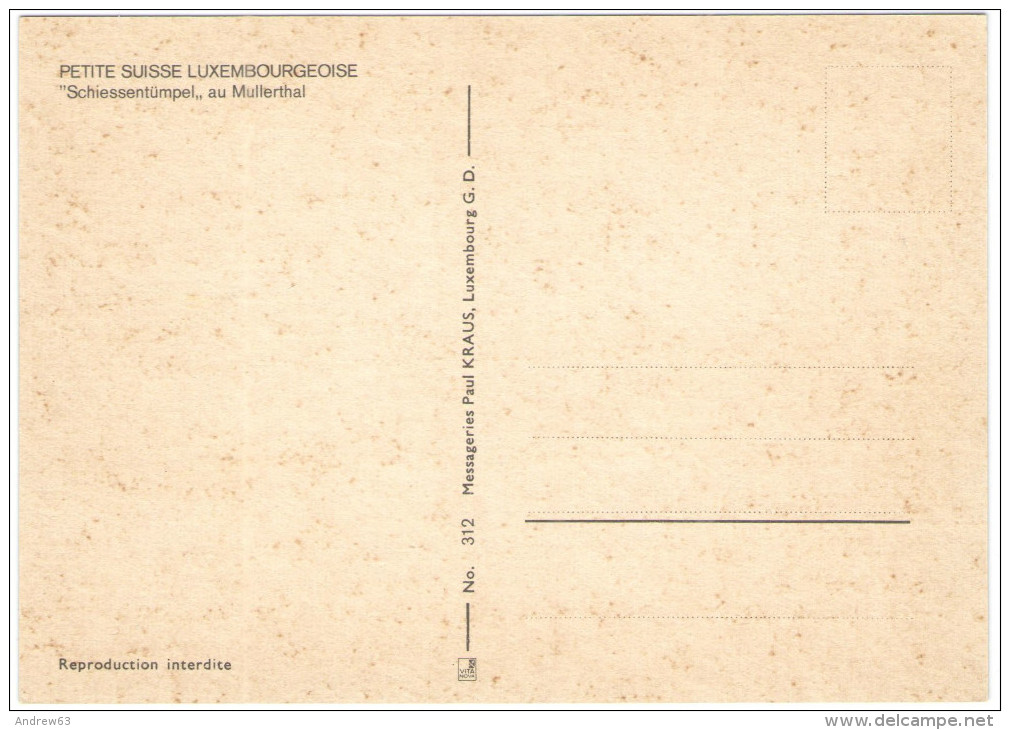 LUSSEMBURGO - LUXEMBOURG - Petite Suisse Luxembourgeoise - Schiessentümpel Au Müllerthal - Not Used - Muellerthal