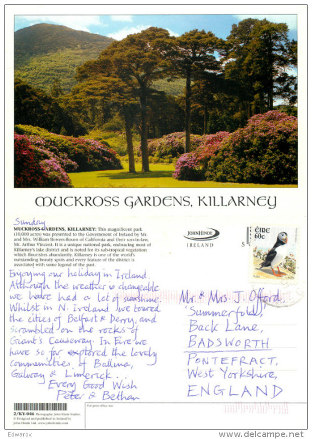 Muckross Gardens, Killarney, Kerry, Ireland Postcard Posted 2004 Stamp - Kerry