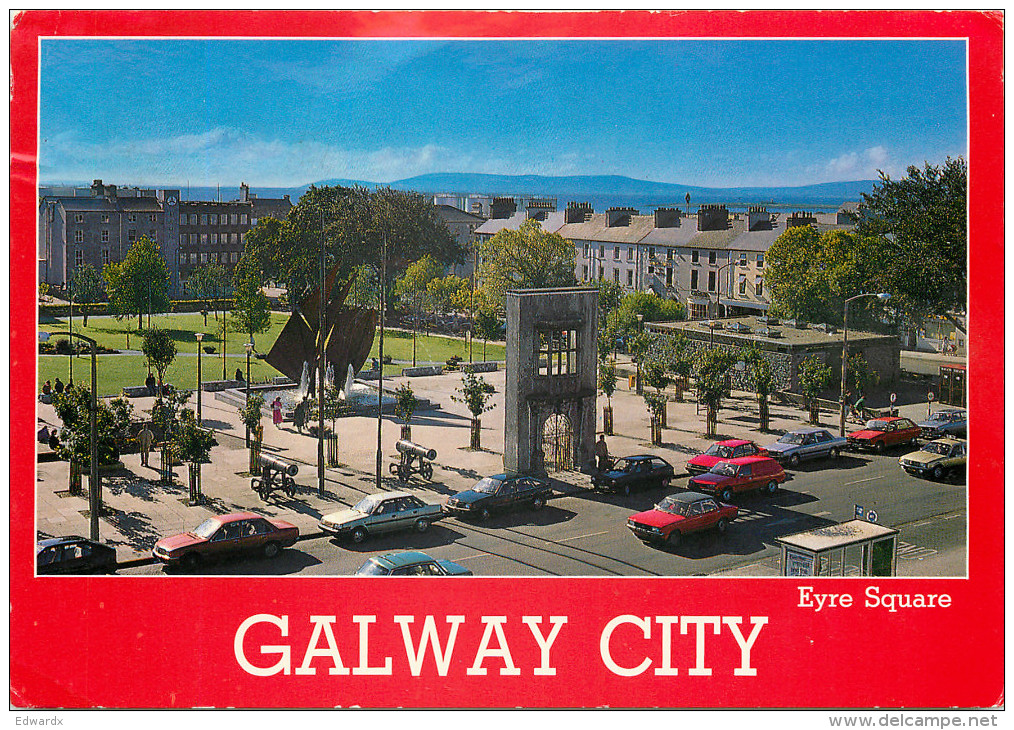 Eyre Square, Galway City, Ireland Postcard Posted 1992 Stamp - Galway