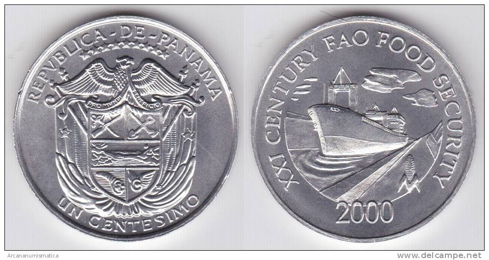 PANAMA 1 Centésimo 2.000  FAO    KM# 132      SC/UNC    T-DL-10.270 - Panama