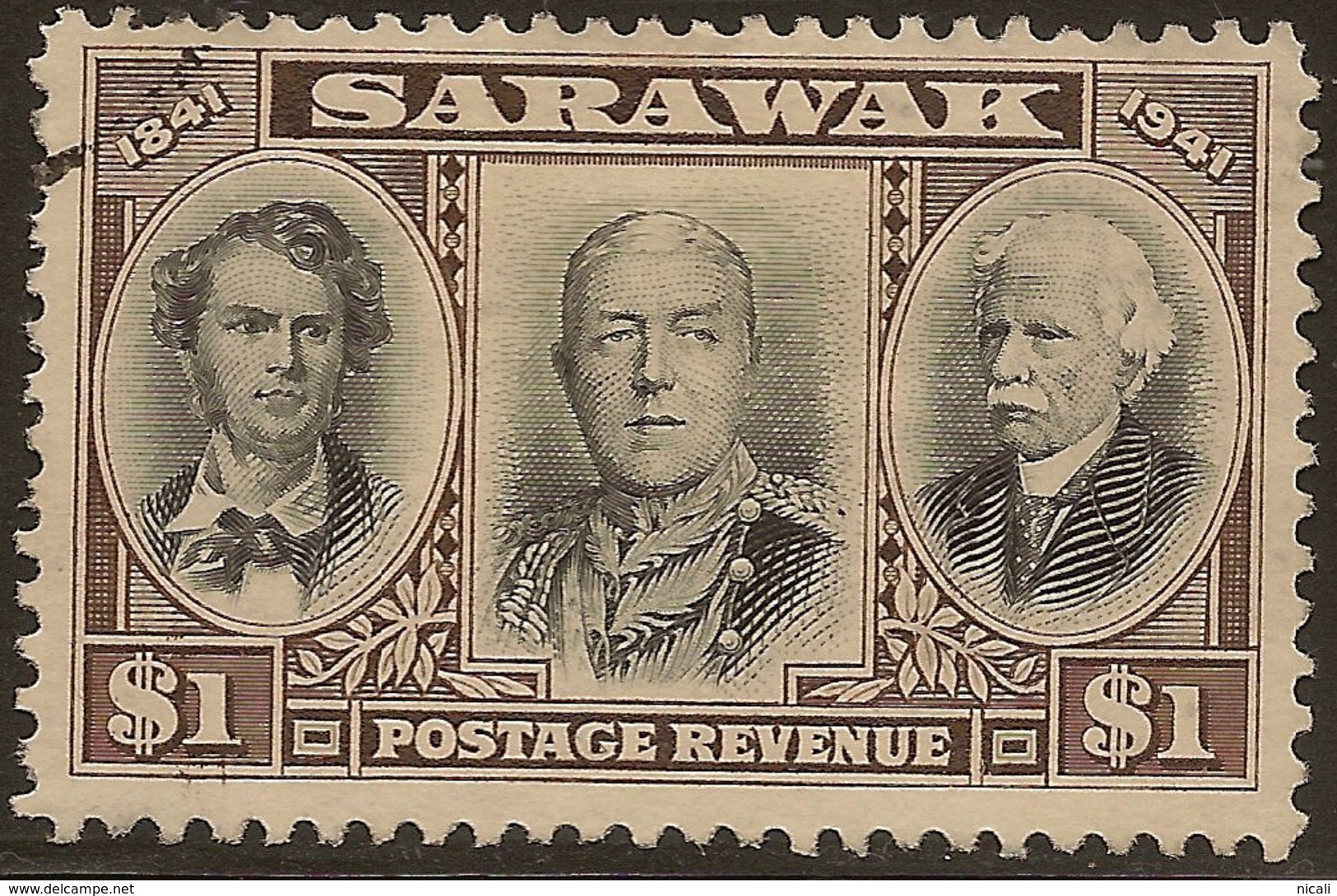 SARAWAK 1946 $1 Centenary SG 149 U #WC15 - Sarawak (...-1963)