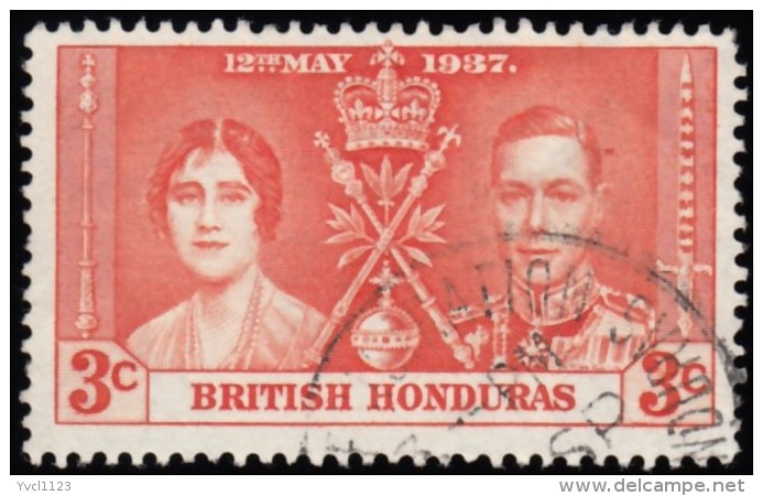 BRITISH HONDURAS - Scott #112 Coronation (*) / Used Stamp - British Honduras (...-1970)