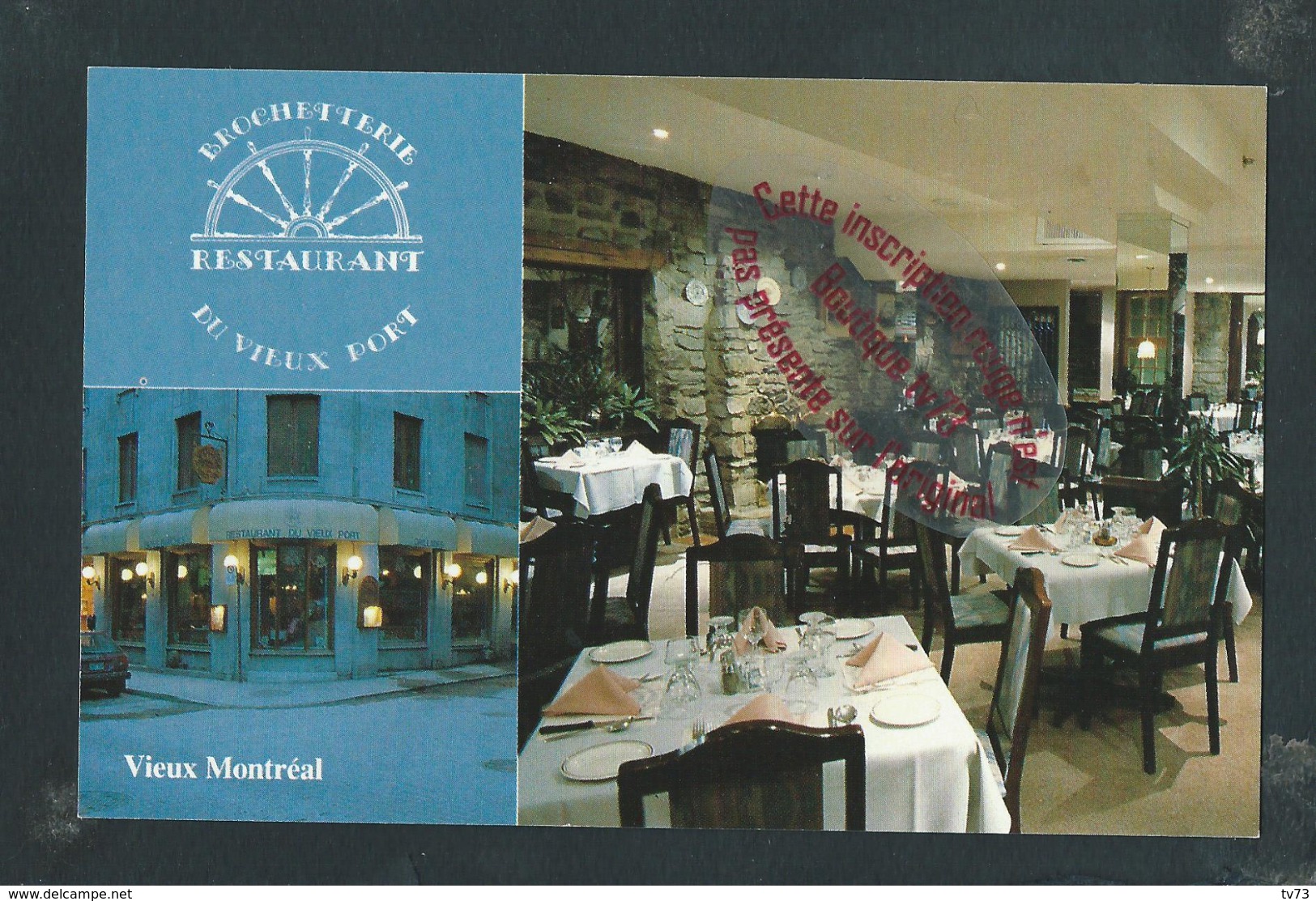 M1025 - MONTREAL Restaurant Du Vieux Port - Canada - Québec - La Citadelle