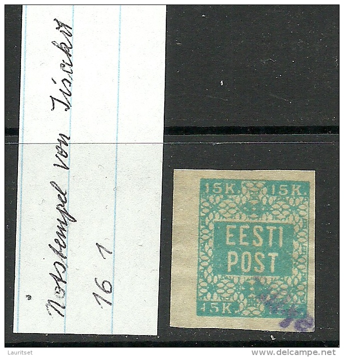 ESTLAND ESTONIA 1919 Provisional Line Cancel IISAKU On Michel 2 - Estonia