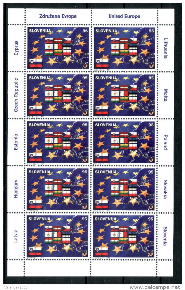 1072/ Slovenia 2004 Mi.No. 469 ** MNH MS Flag Latvia Cyprus Czech Estonia Hungary Malta Poland Slovakia Lithuania Latvia - Stamps