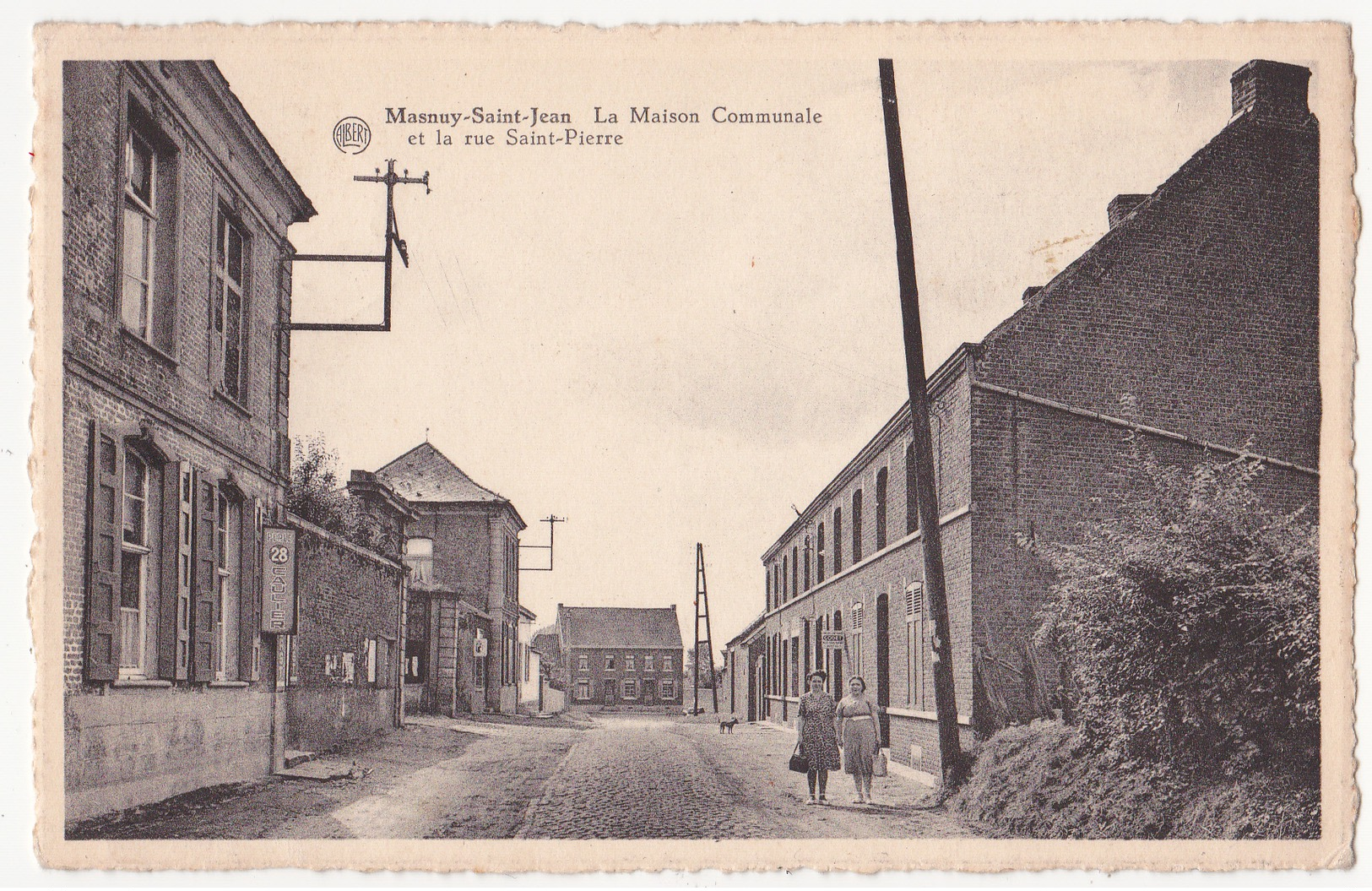 Masnuy-Saint-Jean: La Maison Communale.La Rue Saint-Pierre. - Jurbise