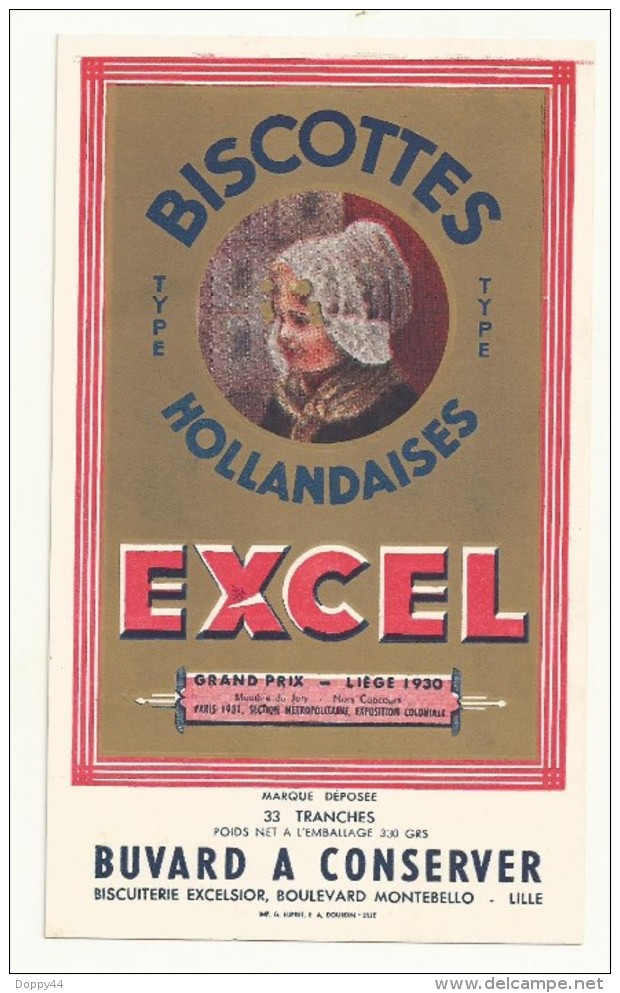 BUVARD NEUF SUPERBE  THEME BISCOTTES HOLLANDAISES  MARQUE EXCEL - Bizcochos