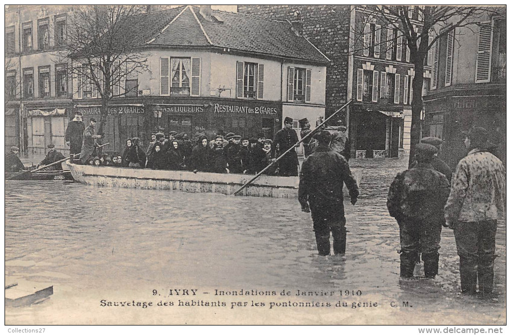 94-IVRY- INONDATION 1910, SAUVETAGE DES HABITANTS - Ivry Sur Seine