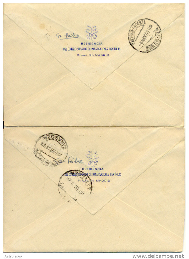 1953 " Dos Cartas URGENTES De Madrid A Zaragoza " Conservan Texto Ver 2 Scan - Special Delivery