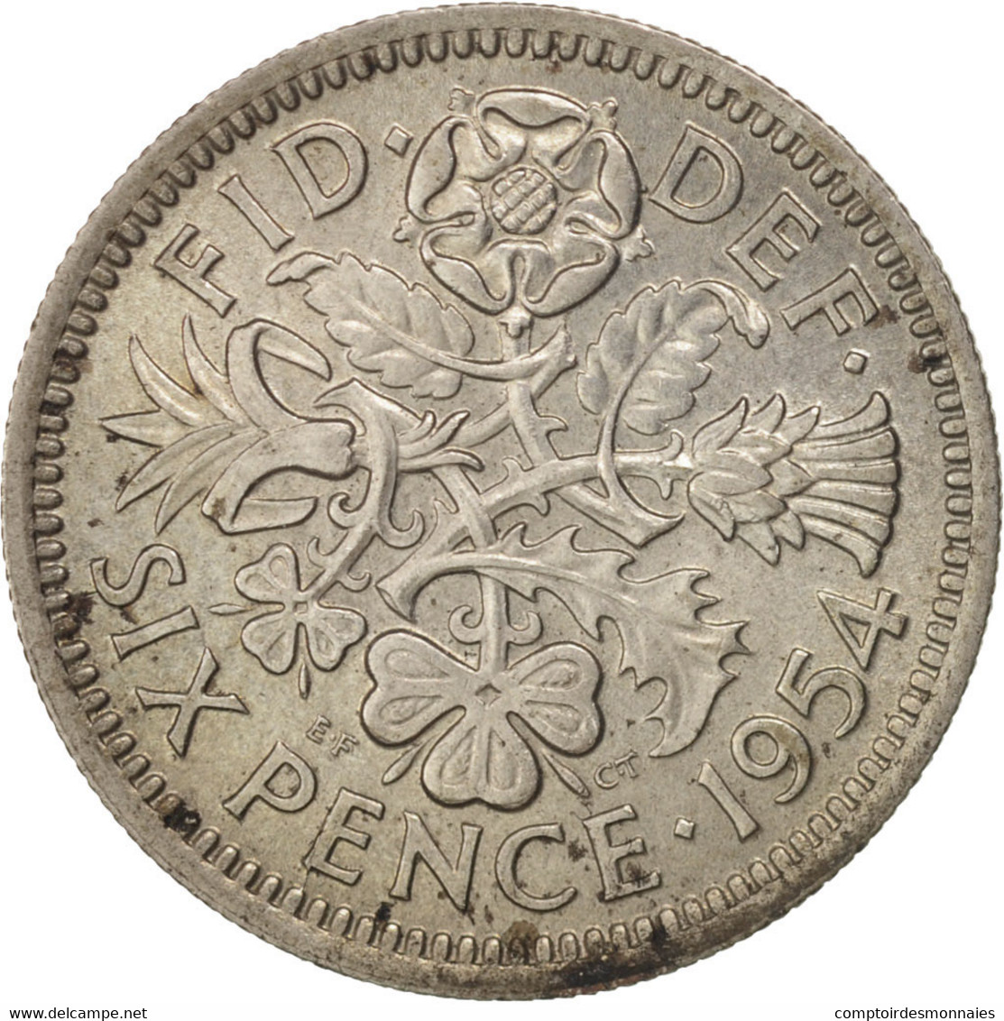 Monnaie, Grande-Bretagne, Elizabeth II, 6 Pence, 1954, TTB, Copper-nickel - H. 6 Pence
