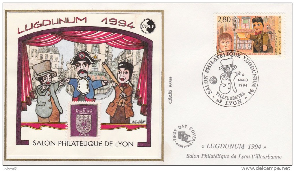 Yvert CNEP N° 18 FDC Lugdunum 1994 Lyon - Guignol Bourguet - CNEP