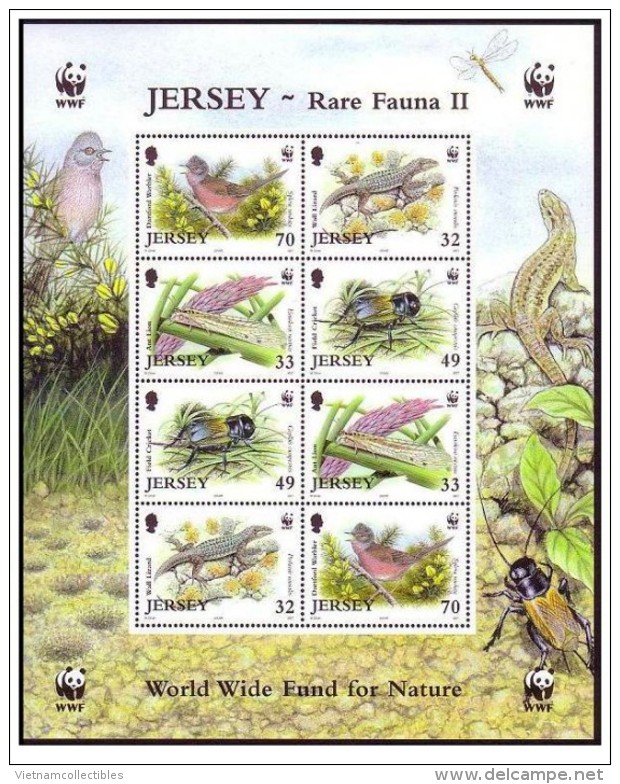 (WWF-345) W.W.F Jersey Birds & Reptiles MNH Sheetlet 2004 - Unused Stamps