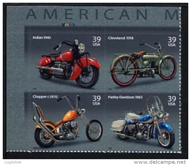 ETATS-UNIS / USA 2006, MOTOS, 4 Valeurs, Autoadhésifs, Neufs / Mint. R1705 - Motorräder