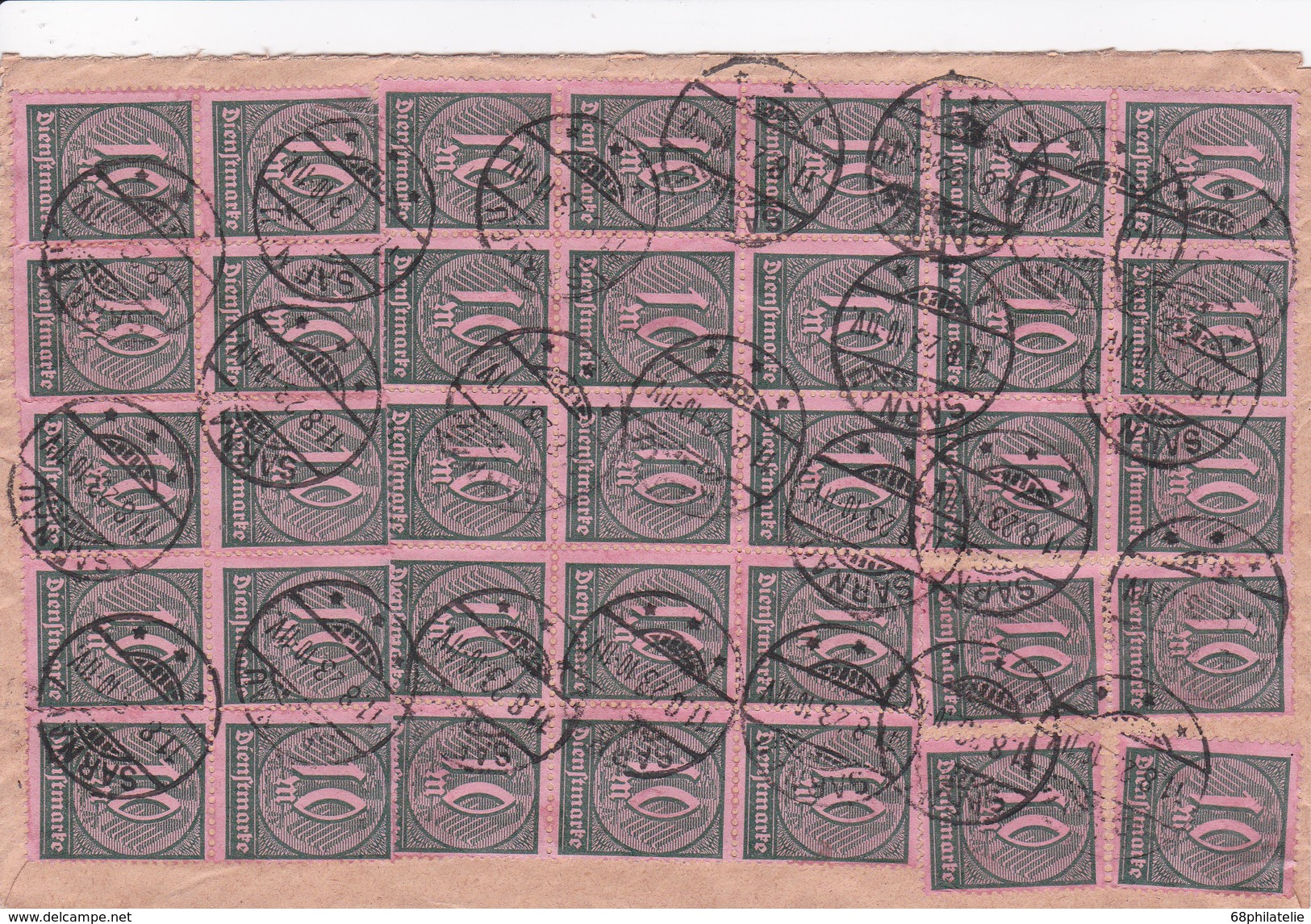 ALLEMAGNE 1923 LETTRE DE SARNAU AVEC TIMBRES DE SERVICE - Dienstmarken