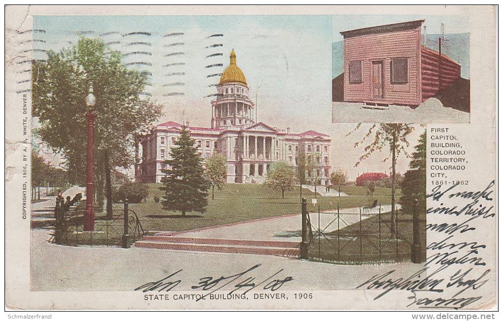 AK Denver 1906 State Capitol Building 200 E Colfax Ave First Colorado Territory City CO Wurlitzer Bockenheim Rossel USA - Denver