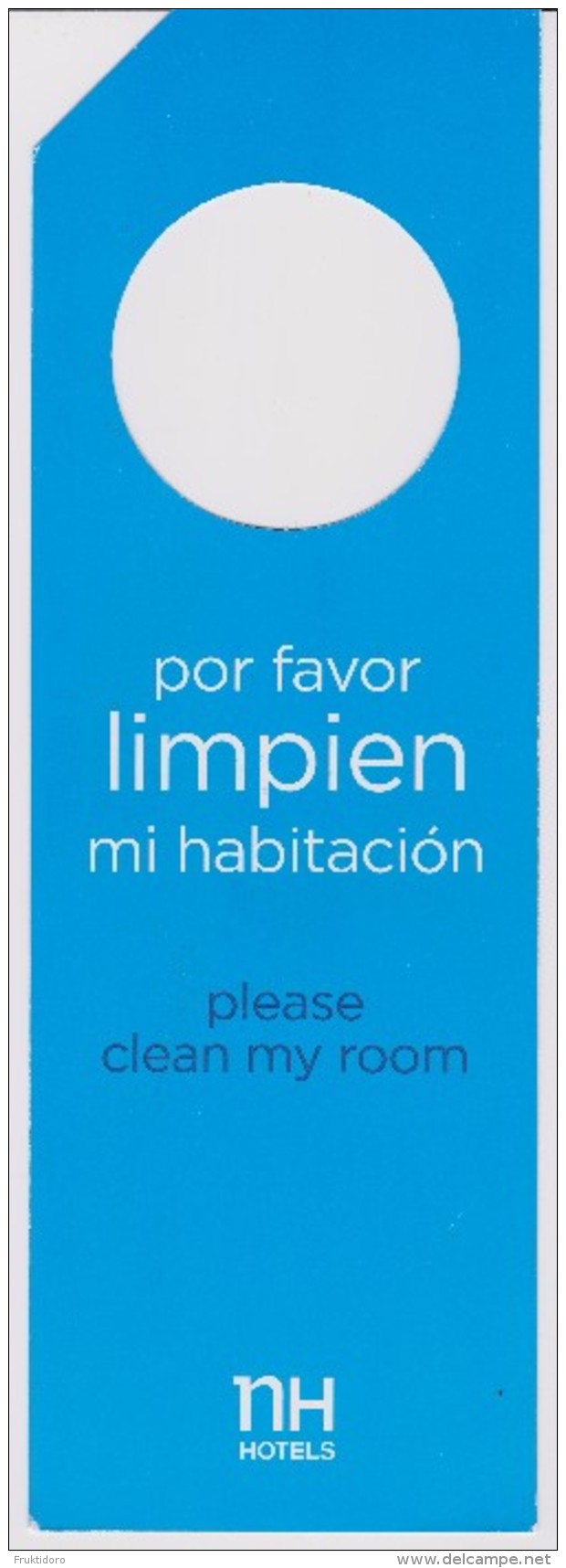 Do Not Disturb Sign From NH Hotels - Argentina - Etiketten Van Hotels