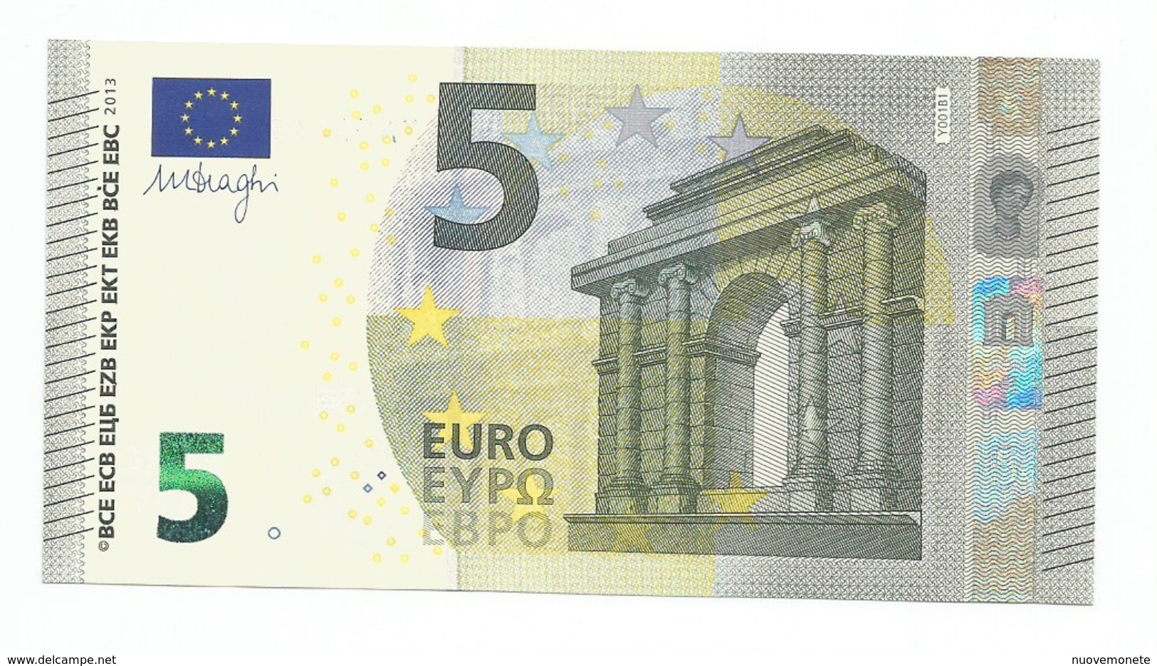 5 EURO DRAGHI  YA GRECIA Y001B1  UNC RARA - 5 Euro