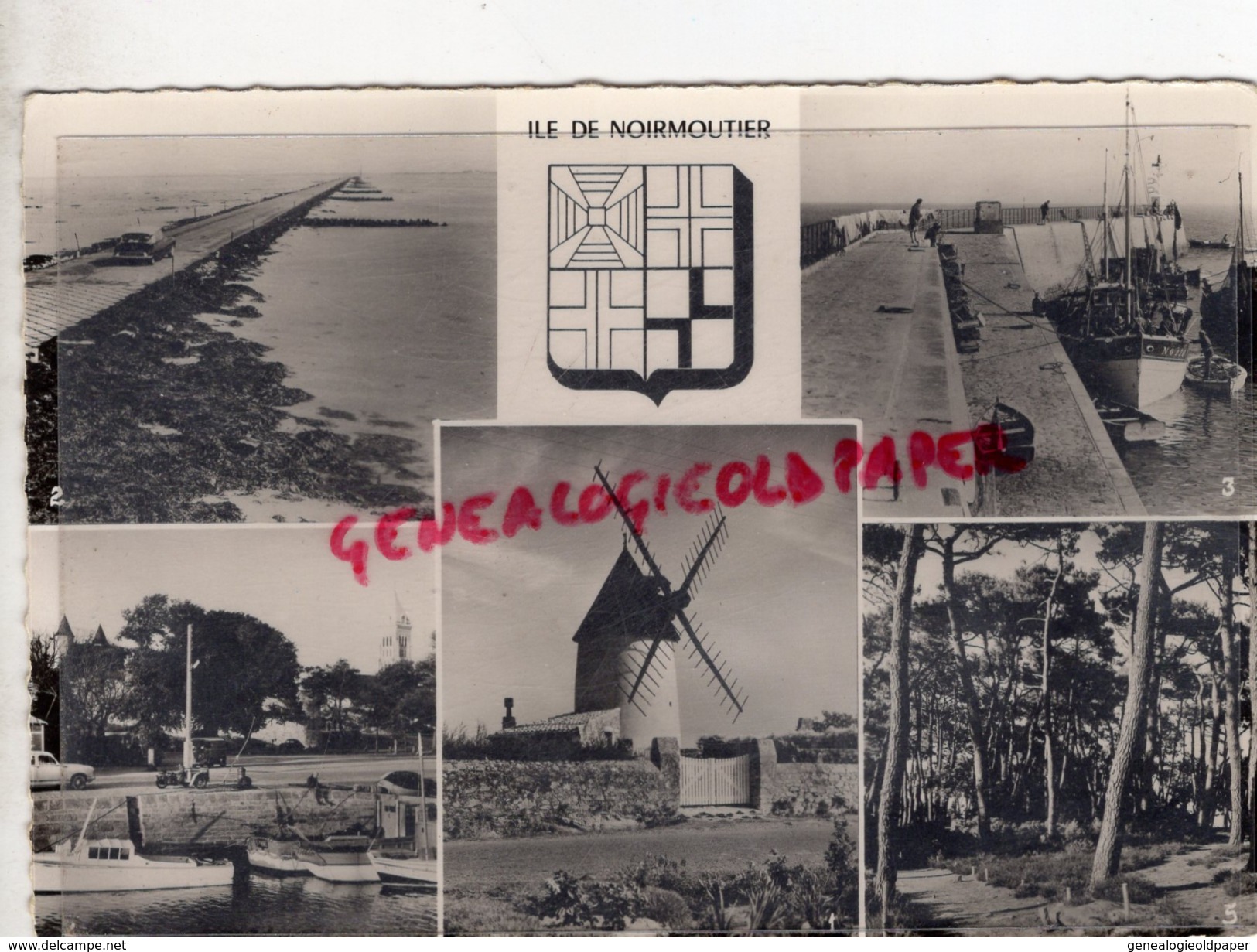 85 - ILE DE NOIRMOUTIER - MOULIN DE LA GIRAUDIERE -PASSAGE DU GOIS -LE PORT-PLACE D' ARMES -BOIS DE LA CHAIZE - Ile De Noirmoutier