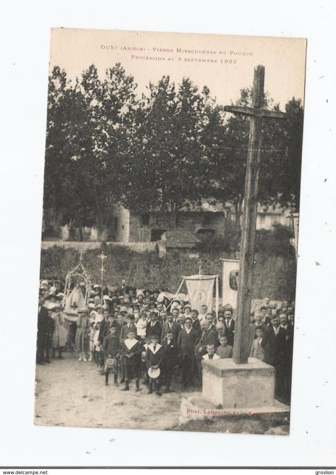 OUST (ARIEGE) VIERGE MIRACULEUSE DU POUECH PROCESSION AU 8 SEPTEMBRE 1922 (BELLE ANIMATION) - Oust