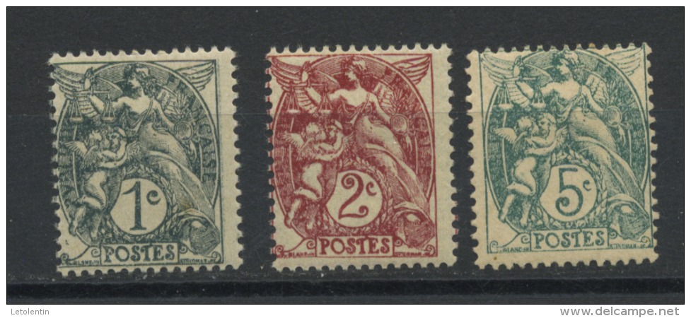 FRANCE - TYPE BLANC  - N° Yvert 107+108+111 * - 1900-29 Blanc