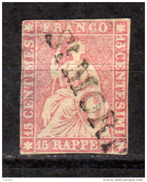 SCHWEIZ 1854 - MiNr: 15 II  Used - Used Stamps