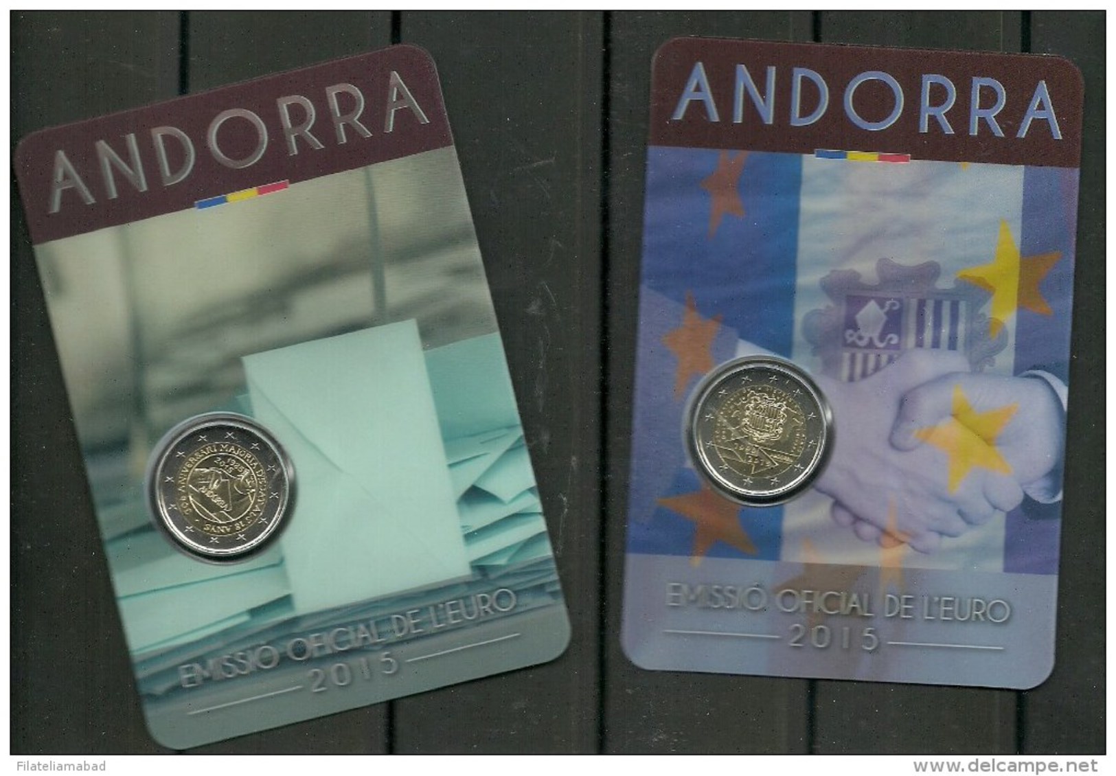 ANDORRA EUROS MONEDA 2,00&euro; C. MAYORIA DE EDAD 18 AÑOS MONEDA C. ACUERDO ADUANARO 2,00E&euro;. (C.07.16) - Andorra